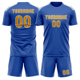 Custom Sky Blue Yellow Soccer Set