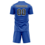 Custom Sky Blue Dark Grey Soccer Set