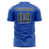 Custom Sky Blue Dark Grey Soccer Jersey