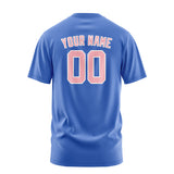 Custom Sky Blue Light Pink T-Shirt