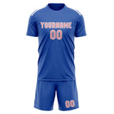 Custom Sky Blue Light Pink Soccer Set
