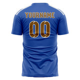 Custom Sky Blue Khaki Soccer Jersey