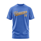 Custom Sky Blue Khaki T-Shirt