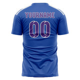 Custom Sky Blue Light Purple Soccer Jersey