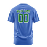 Custom Sky Blue Emerald Green T-Shirt
