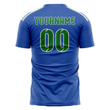 Custom Sky Blue Emerald Green Soccer Jersey