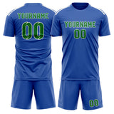 Custom Sky Blue Emerald Green Soccer Set