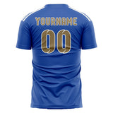 Custom Sky Blue Light Khaki Soccer Jersey