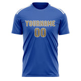 Custom Sky Blue Light Khaki Soccer Jersey