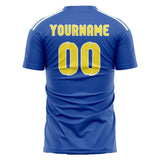Custom Sky Blue Light Yellow Soccer Jersey