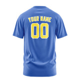 Custom Sky Blue Light Yellow T-Shirt