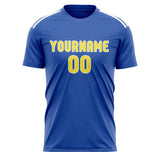 Custom Sky Blue Light Yellow Soccer Jersey