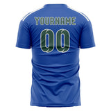 Custom Sky Blue Blue Green Soccer Jersey