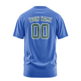 Custom Sky Blue Blue Green T-Shirt