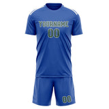 Custom Sky Blue Blue Green Soccer Set