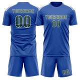 Custom Sky Blue Blue Green Soccer Set