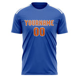 Custom Sky Blue Orange Soccer Jersey