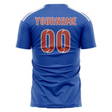 Custom Sky Blue Copper Rose Soccer Jersey
