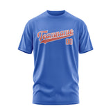 Custom Sky Blue Copper Rose T-Shirt