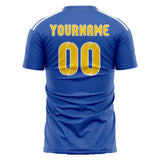 Custom Sky Blue Gold Soccer Jersey