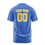 Custom Sky Blue Gold T-Shirt