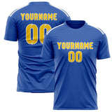 Custom Sky Blue Gold Soccer Jersey