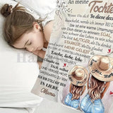 Blanket for Daughter Gifts - An meine Tochter... In Liebe, Mama - From Mom, Birthday, Christmas, Everyday Encouragement, Inspirational Motivational