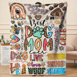 Blanket for Dog Mom Gifts - Best Dog Mom Ever - From Mom Dad, Birthday Christmas Everyday Encouragement, Inspirational Motivational