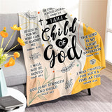 Blanket for Daughter Gifts, “I Am a Child of God”, From Parents, Birthday, Christmas, Graduation, Inspirational Christian