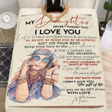 Blanket for Daughter Gifts - My Daughter Never Forget That I Love You, Be Brave Be Bold” From Mom, Birthday Christmas Graduation, Inspirational Motivational
