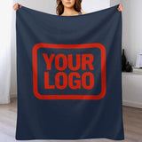 Custom Navy Blue Orange-Red Blanket