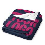Custom Navy Blue Pink Blanket