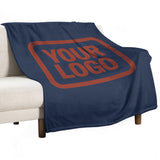 Custom Navy Blue Coral Red Blanket