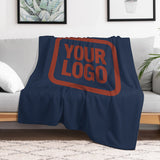Custom Navy Blue Coral Red Blanket