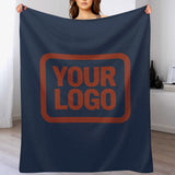 Custom Navy Blue Coral Red Blanket