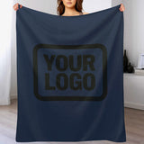 Custom Navy Blue Black Blanket