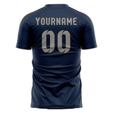 Custom Blue Gray Soccer Jersey