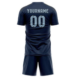 Custom Blue Light Blue Soccer Set