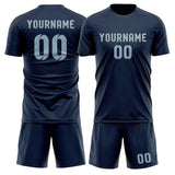 Custom Blue Light Blue Soccer Set