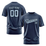 Custom Blue Light Blue T-Shirt