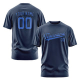 Custom Blue Sky Blue T-Shirt