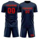 Custom Blue Orange Red Soccer Set