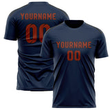 Custom Blue Coral Red Soccer Jersey