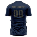 Custom Blue Dark Grey Soccer Jersey