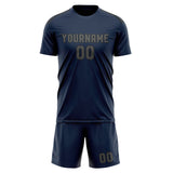 Custom Blue Dark Grey Soccer Set