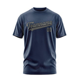 Custom Blue Dark Grey T-Shirt