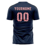 Custom Blue Light Pink Soccer Jersey