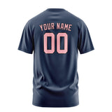 Custom Blue Light Pink T-Shirt