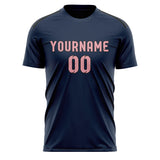 Custom Blue Light Pink Soccer Jersey