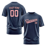 Custom Blue Light Pink T-Shirt